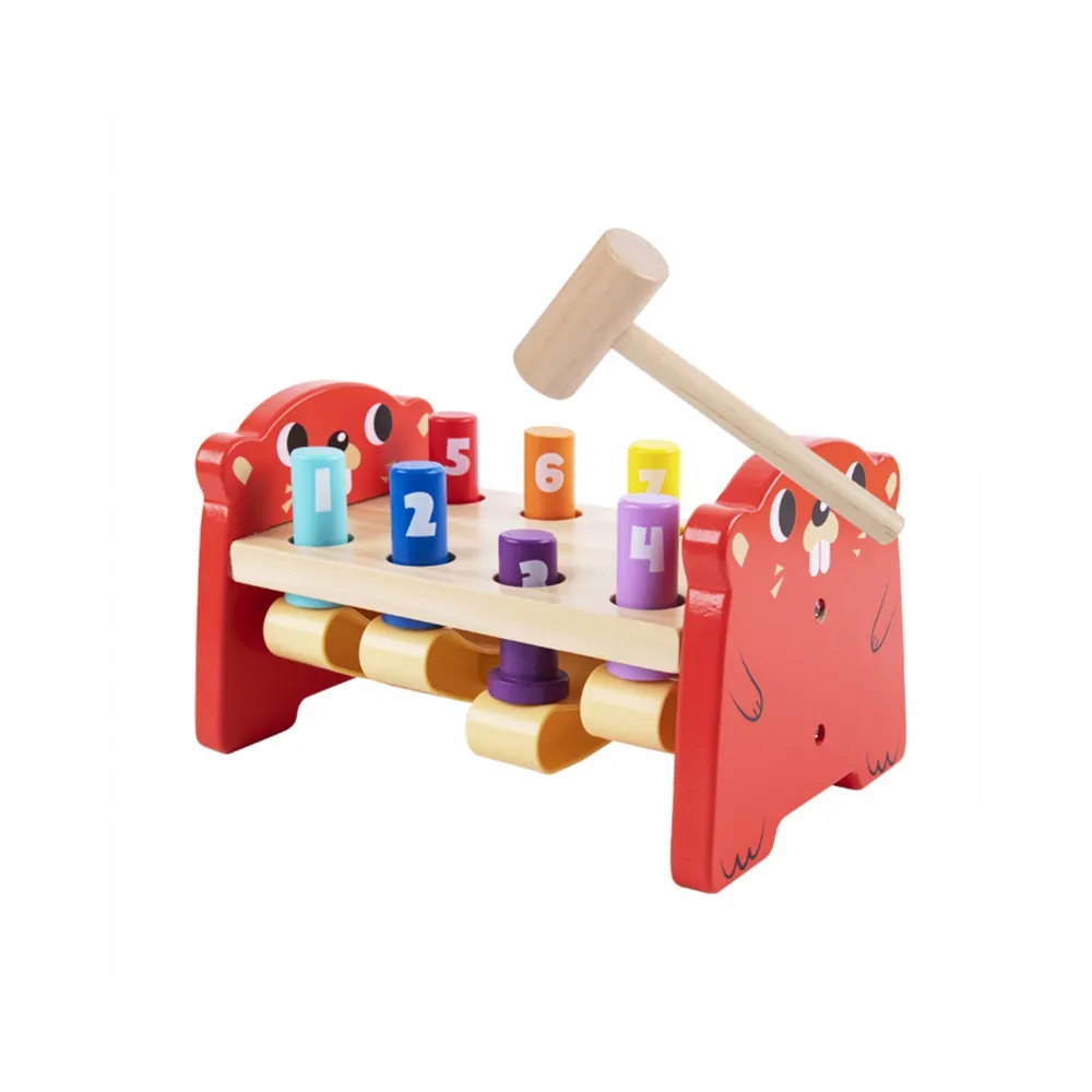 TOOKY TOY Wbijak Przebijak Drewniany Kolorowy