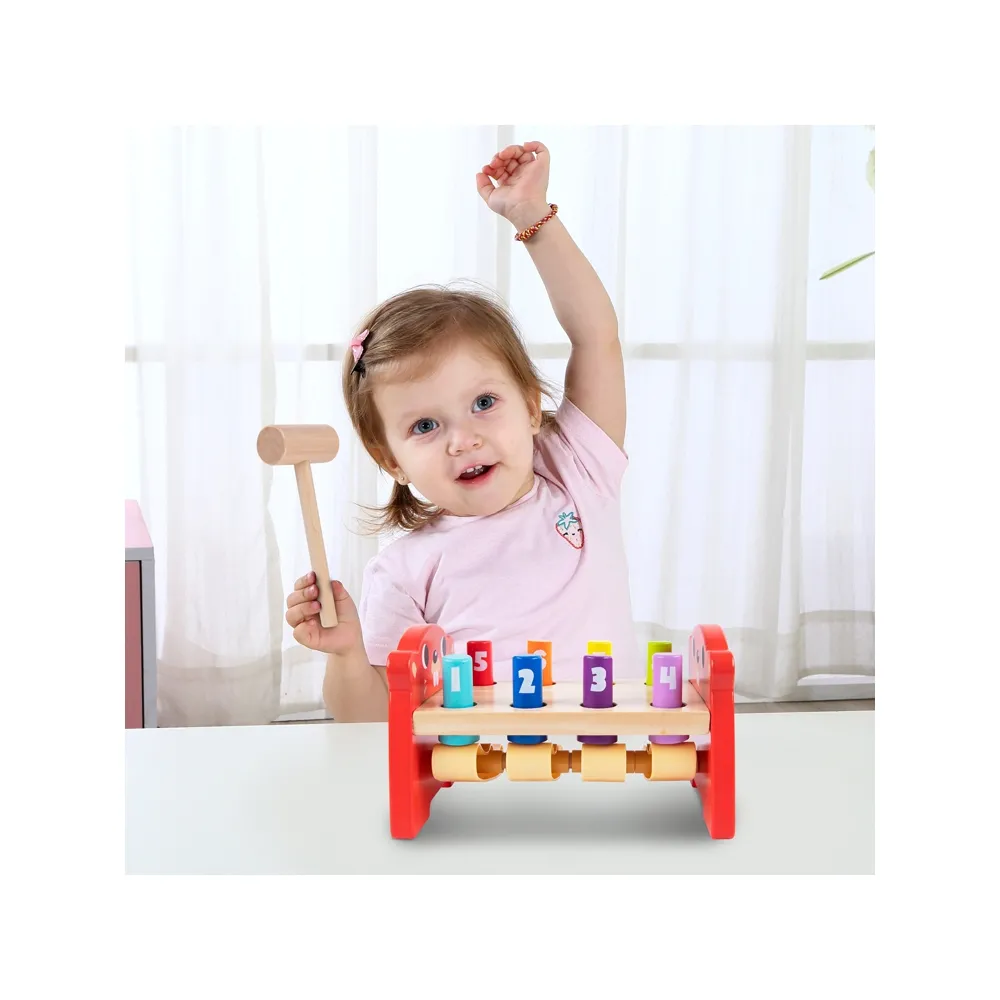 TOOKY TOY Wbijak Przebijak Drewniany Kolorowy