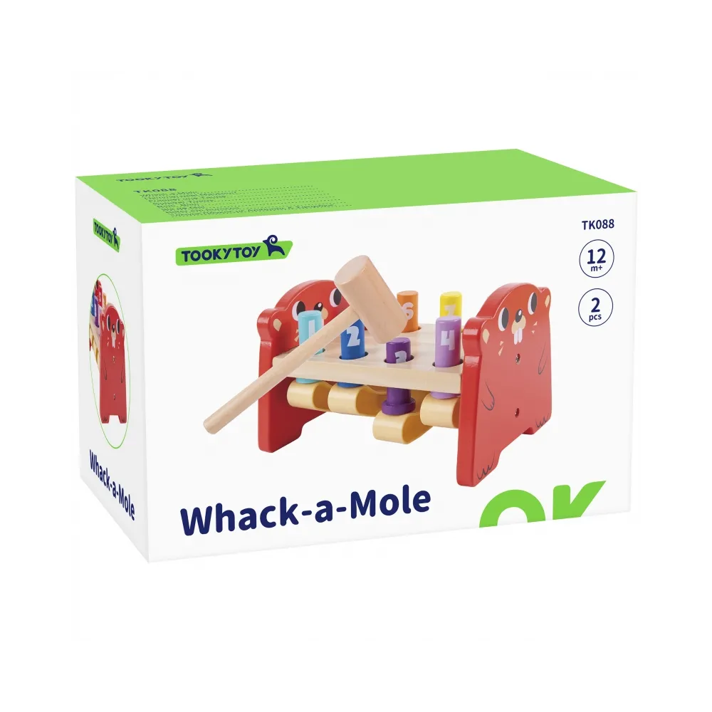 TOOKY TOY Wbijak Przebijak Drewniany Kolorowy