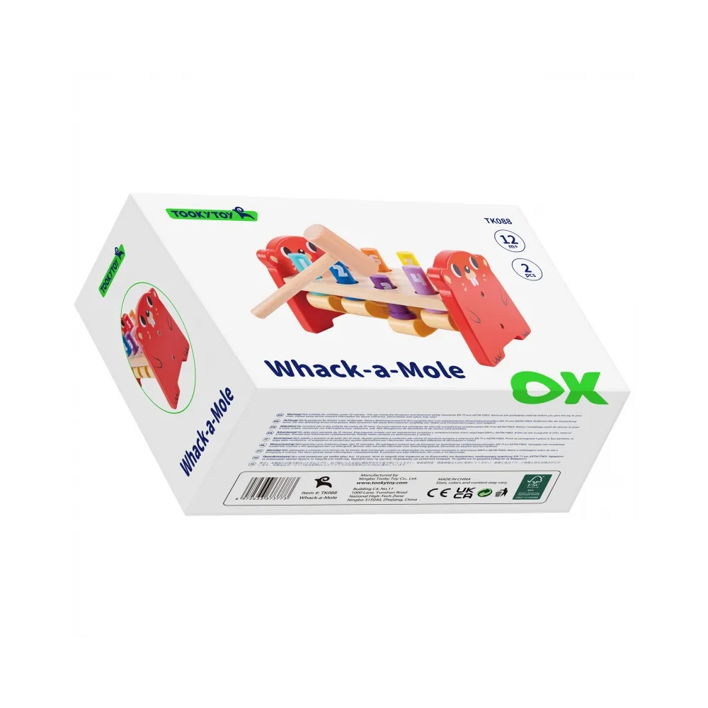 TOOKY TOY Wbijak Przebijak Drewniany Kolorowy