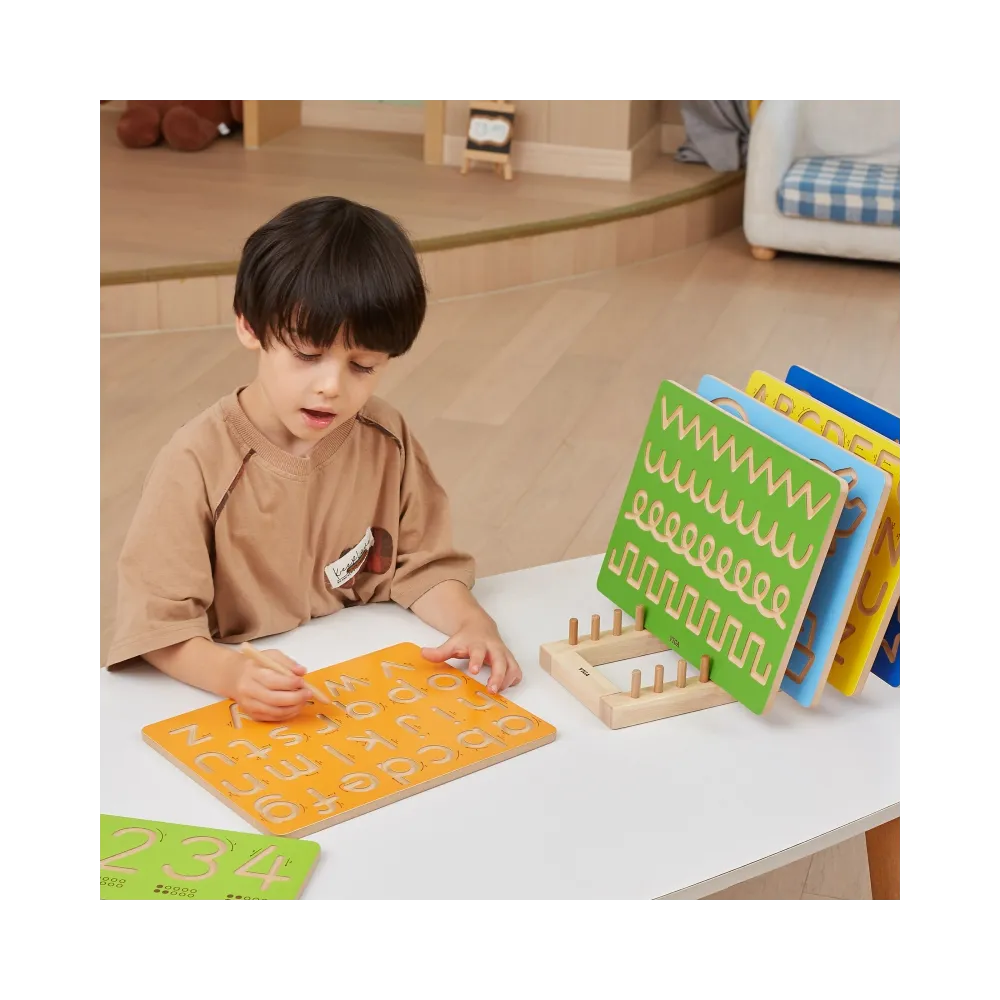 VIGA Drewniany Stojak na Tablice Kreślarskie Puzzle Pionowy Ogranizer