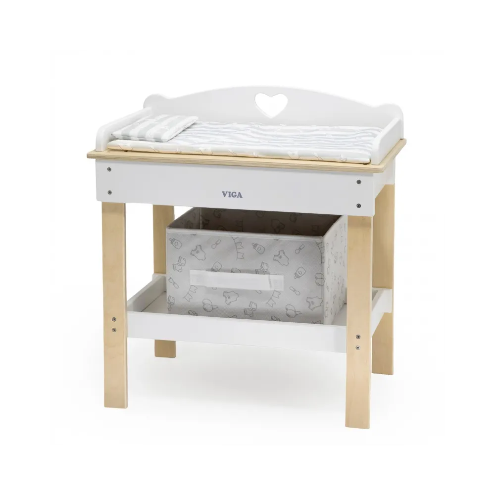 VIGA Drewniany Przewijak 2w1 Wanienka dla Lalek