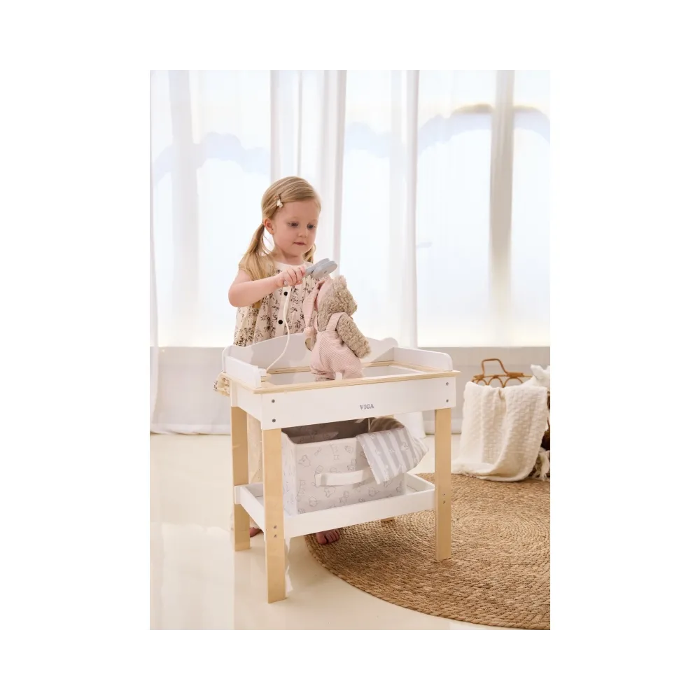 VIGA Drewniany Przewijak 2w1 Wanienka dla Lalek