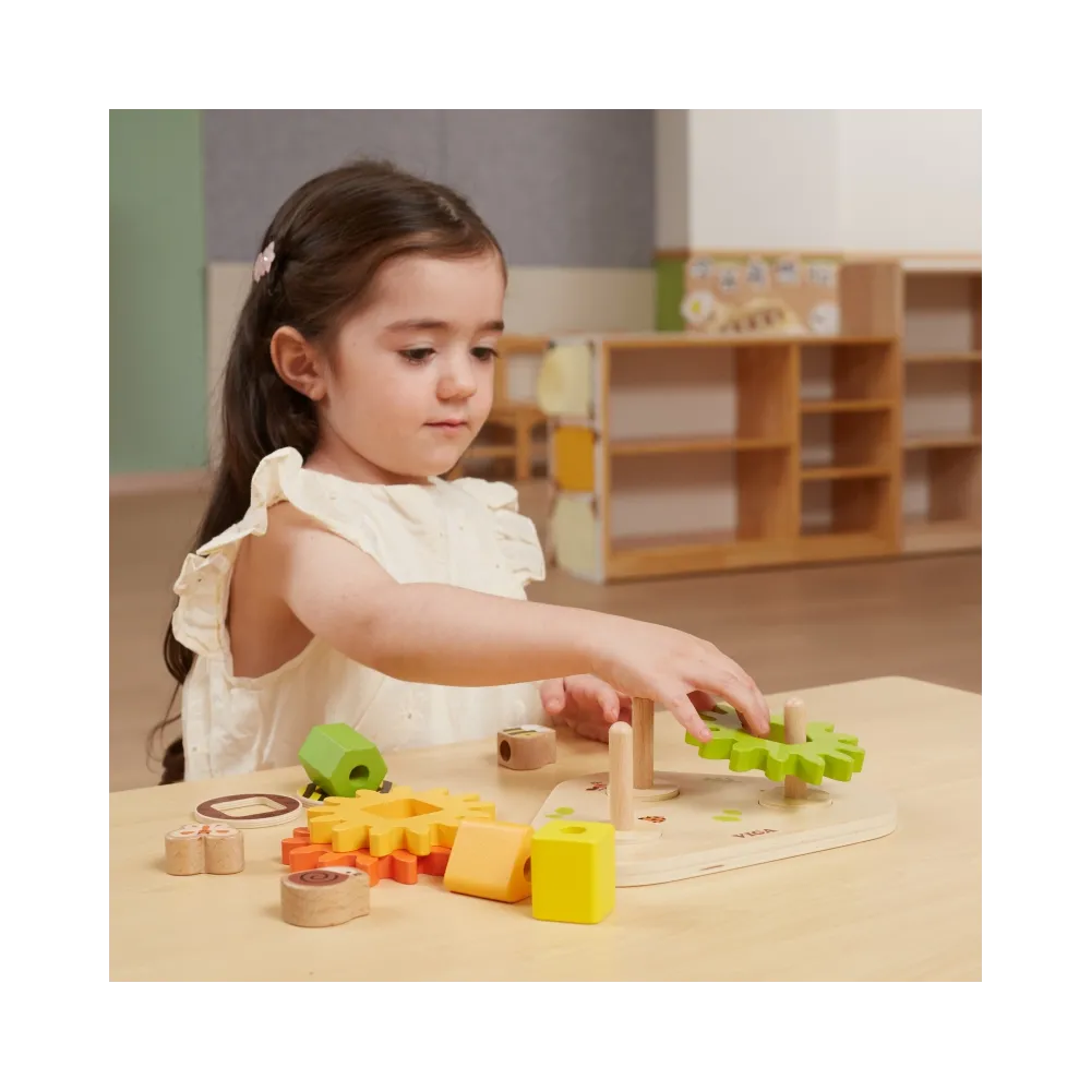 VIGA Drewniany Sorter Koła Zębate "Kształty i Mechanizmy"