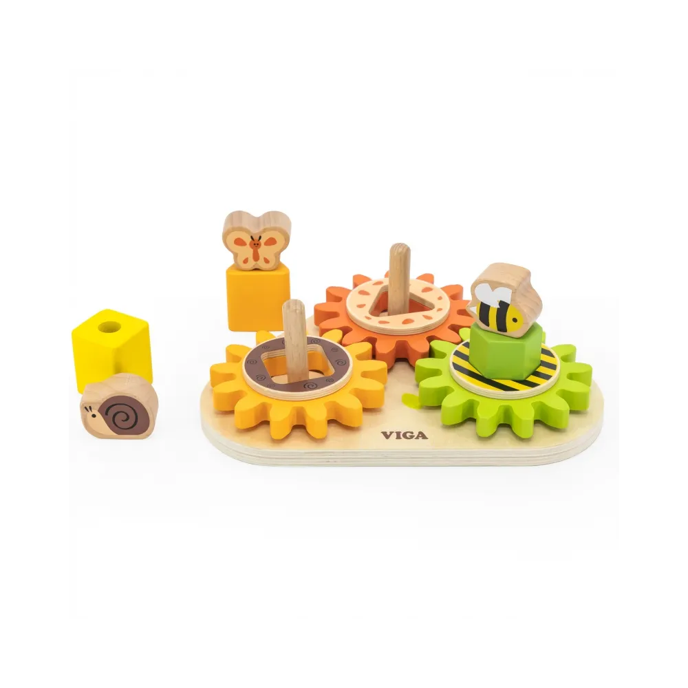 VIGA Drewniany Sorter Koła Zębate "Kształty i Mechanizmy"