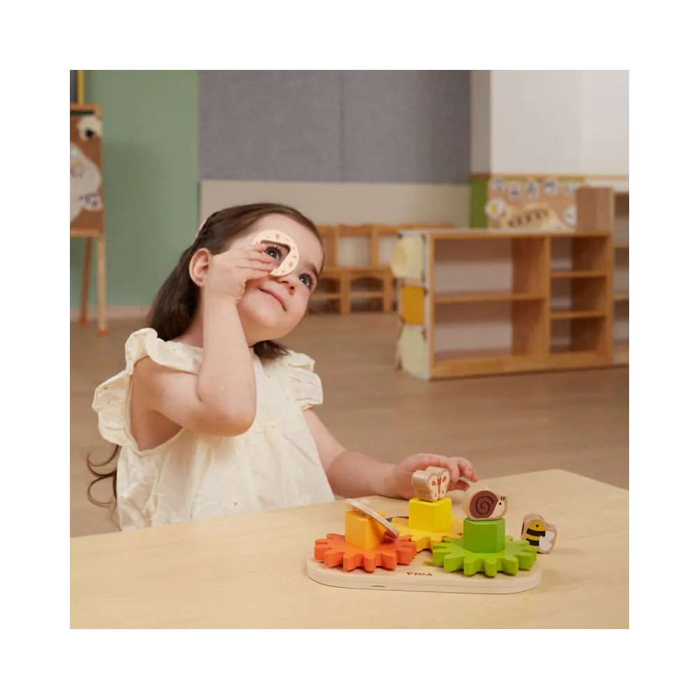 VIGA Drewniany Sorter Koła Zębate "Kształty i Mechanizmy"