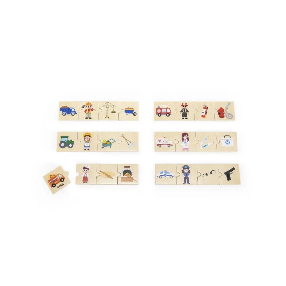 VIGA Zestaw Drewniana Układanka Puzzle Dopasuj Zawody z Narzędziami