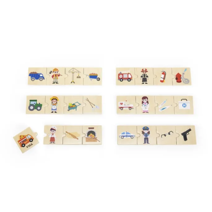 Kolorowe puzzle przedstawiające różne zawody