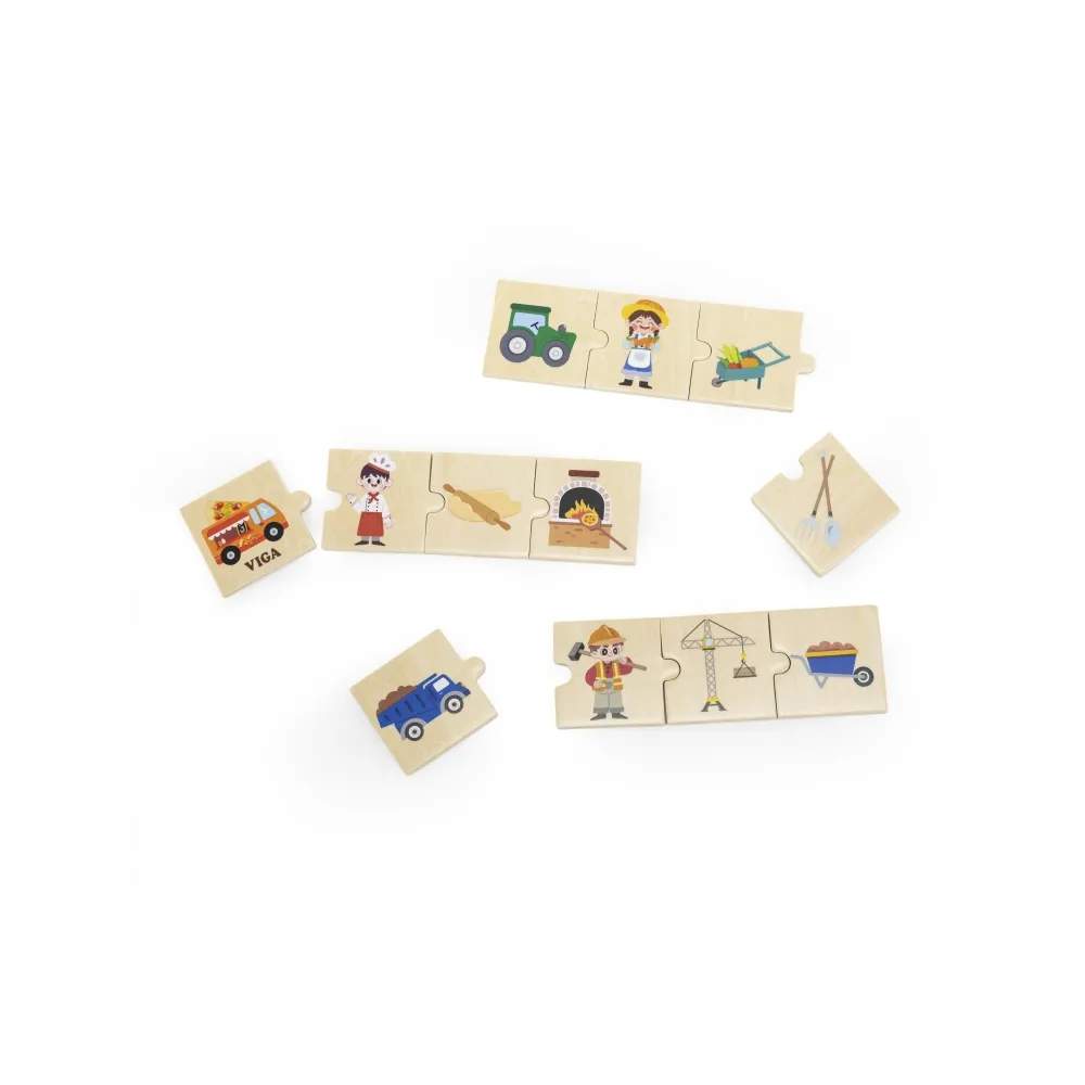 VIGA Zestaw Drewniana Układanka Puzzle Dopasuj Zawody z Narzędziami