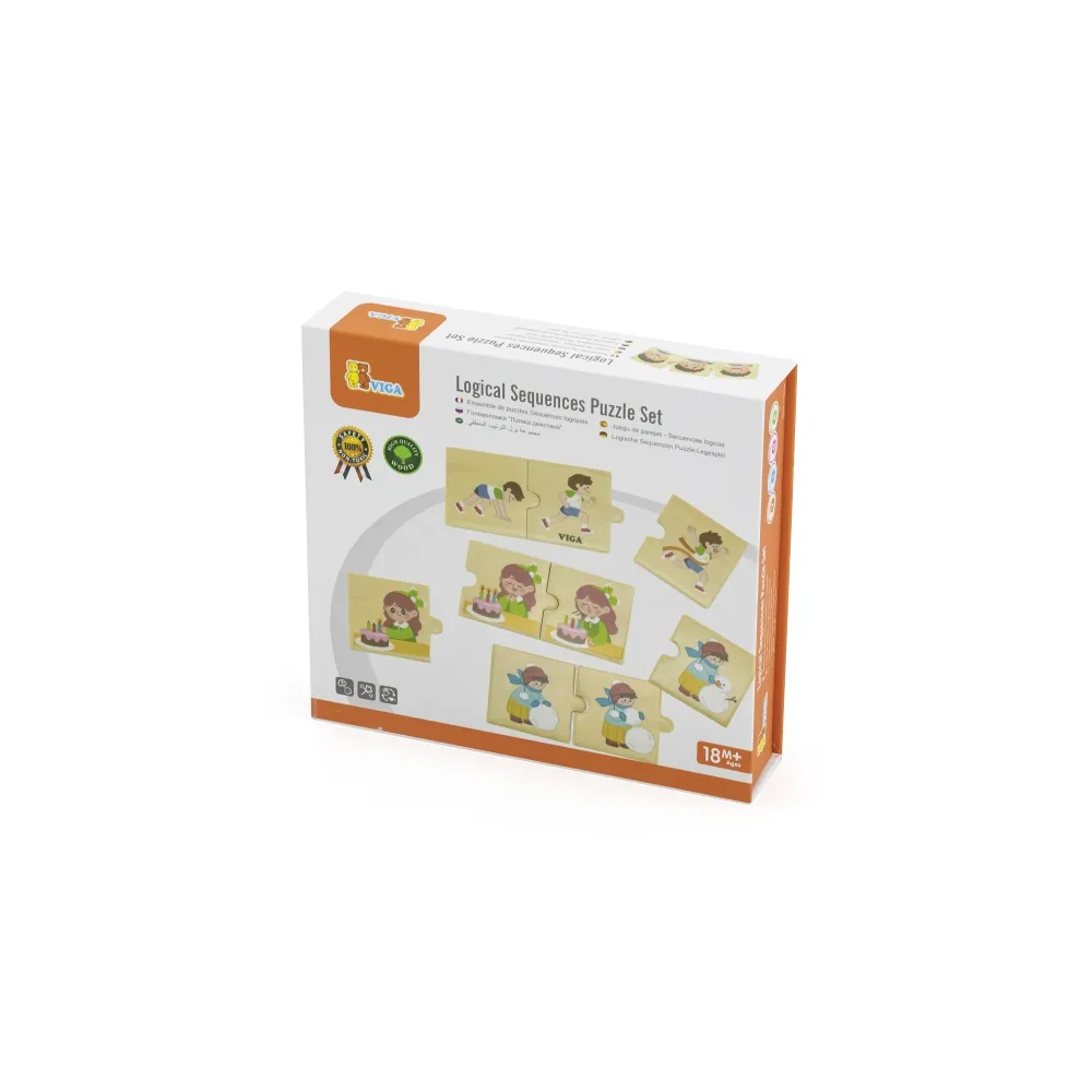 VIGA Drewniana Układanka Puzzle Dopasuj Czynności Dzieci
