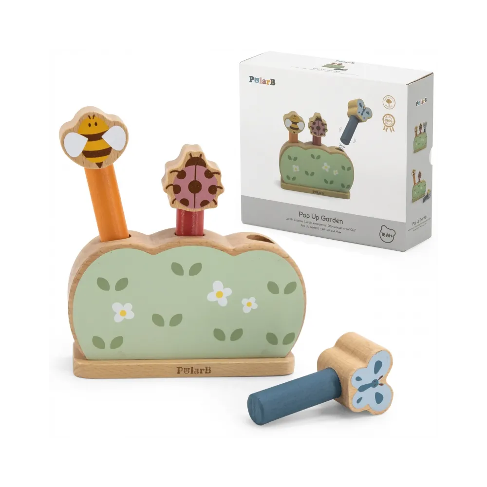 Kolorowa drewniana podstawa z wyskakującymi zwierzątkami VIGA PolarB