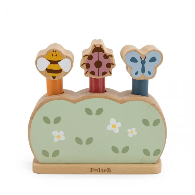 Interaktywna zabawka ogrodowa dla dzieci z drewnianymi zwierzątkami
