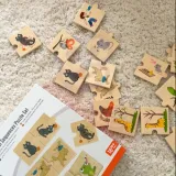 VIGA Drewniana Układanka Puzzle Dopasuj Czynności Zwierząt