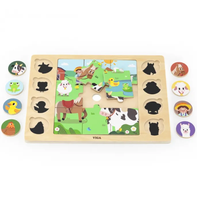 Zestaw edukacyjnych puzzli dla dzieci z VIGA.