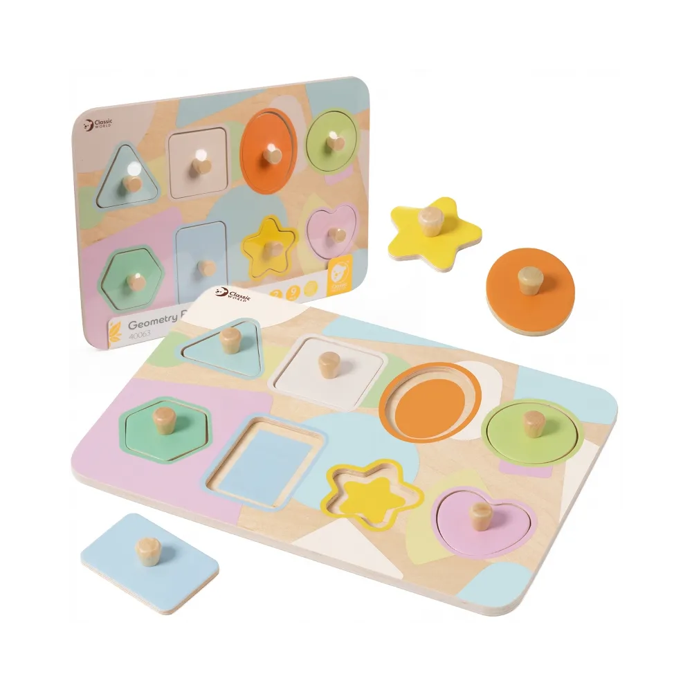 CLASSIC WORLD Układanka Puzzle Klocki Geometryczne 9 el.