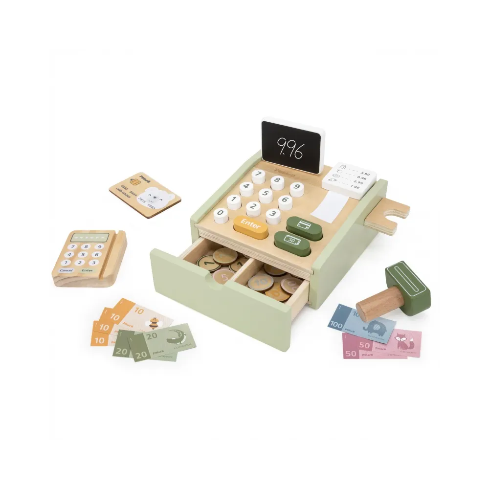 VIGA PolarB Drewniana Kasa Sklepowa Zielona