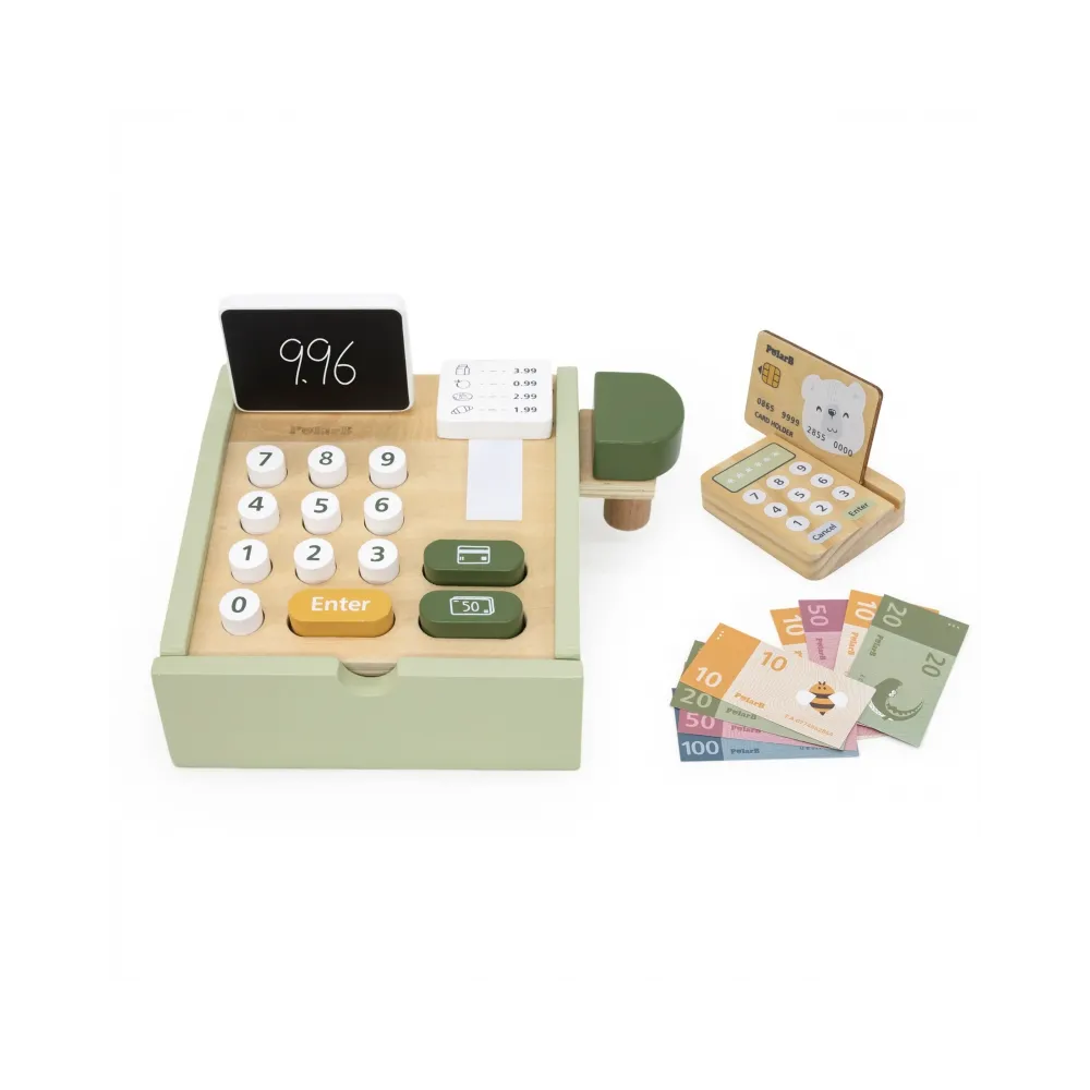 VIGA PolarB Drewniana Kasa Sklepowa Zielona