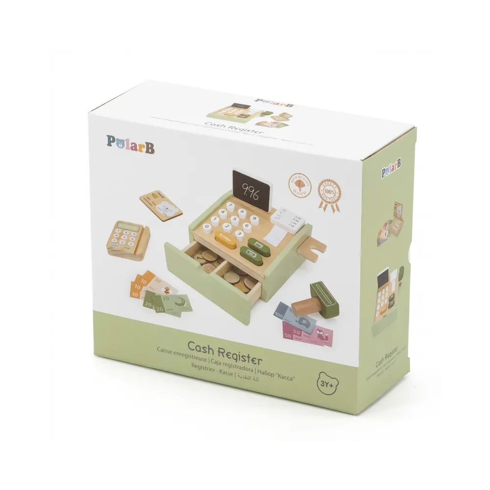 VIGA PolarB Drewniana Kasa Sklepowa Zielona