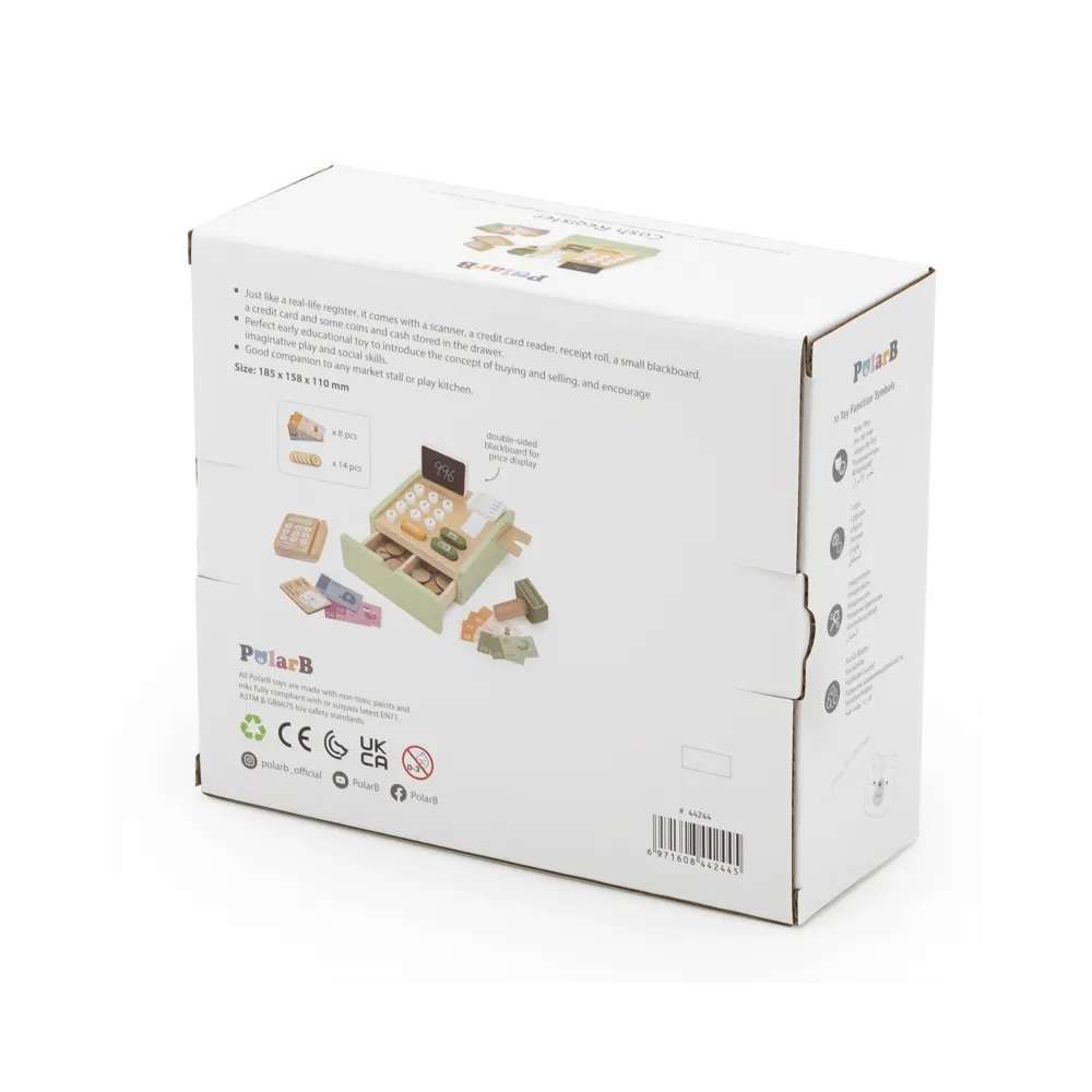 VIGA PolarB Drewniana Kasa Sklepowa Zielona