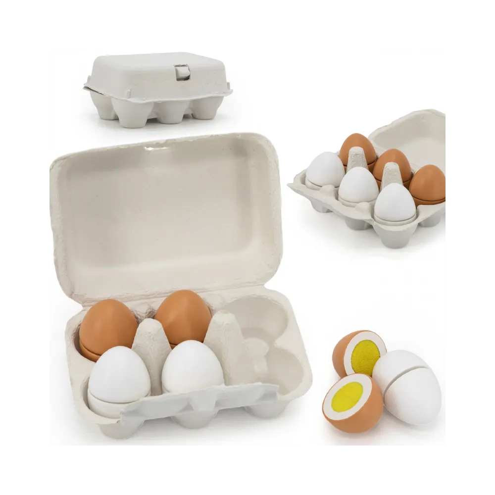 VIGA Drewniane Jajka Do Krojenia w Wytłoczce