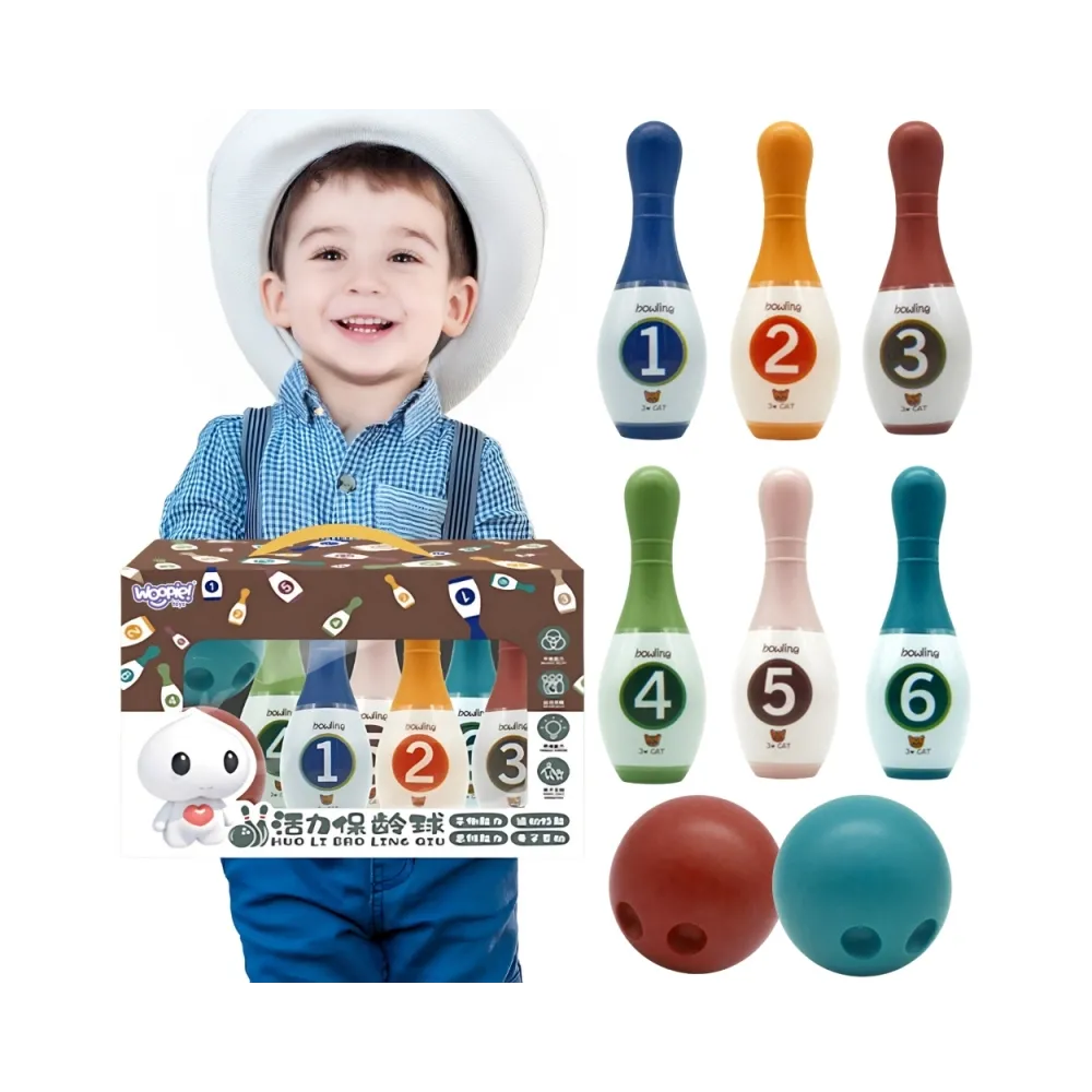 WOOPIE Kolorowe Kręgle dla Dzieci Cyferki