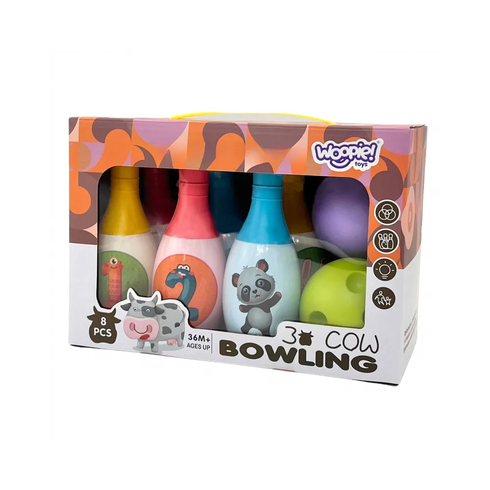 WOOPIE Kręgle dla Dzieci Zwierzaki i Cyferki 8 el.