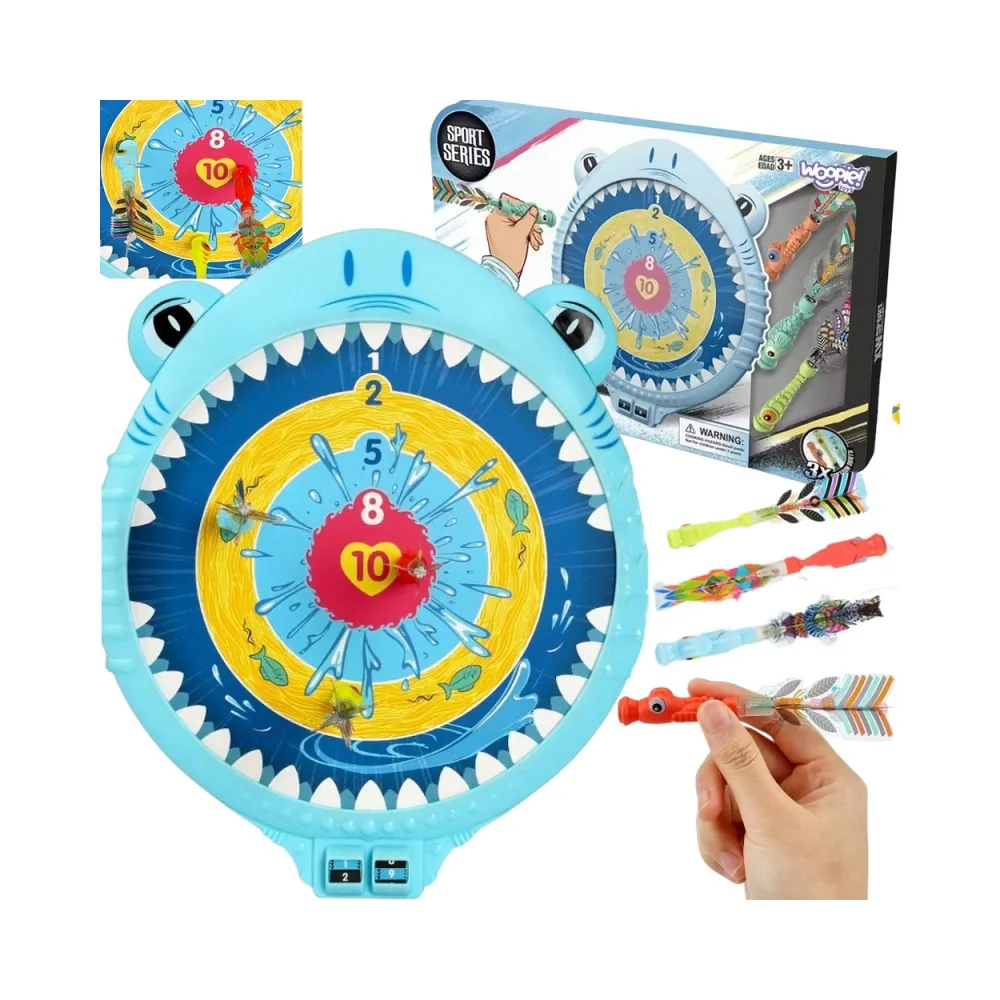WOOPIE Magnetyczna Gra w Rzutki Bezpieczna Dart Tarcza Wesoły Rekinek