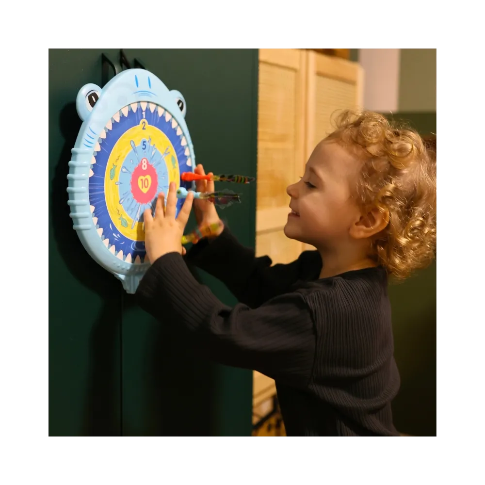 WOOPIE Magnetyczna Gra w Rzutki Bezpieczna Dart Tarcza Wesoły Rekinek