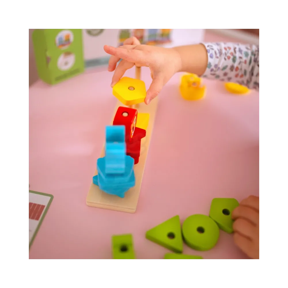 WOOPIE GREEN Układanka Montessori Piramidka Zwierzątka 27 el. FSC