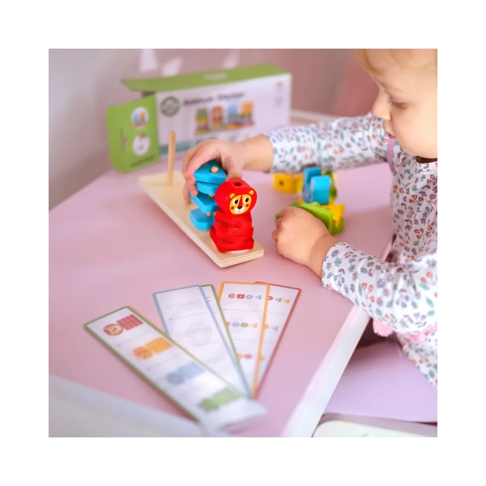 WOOPIE GREEN Układanka Montessori Piramidka Zwierzątka 27 el. FSC