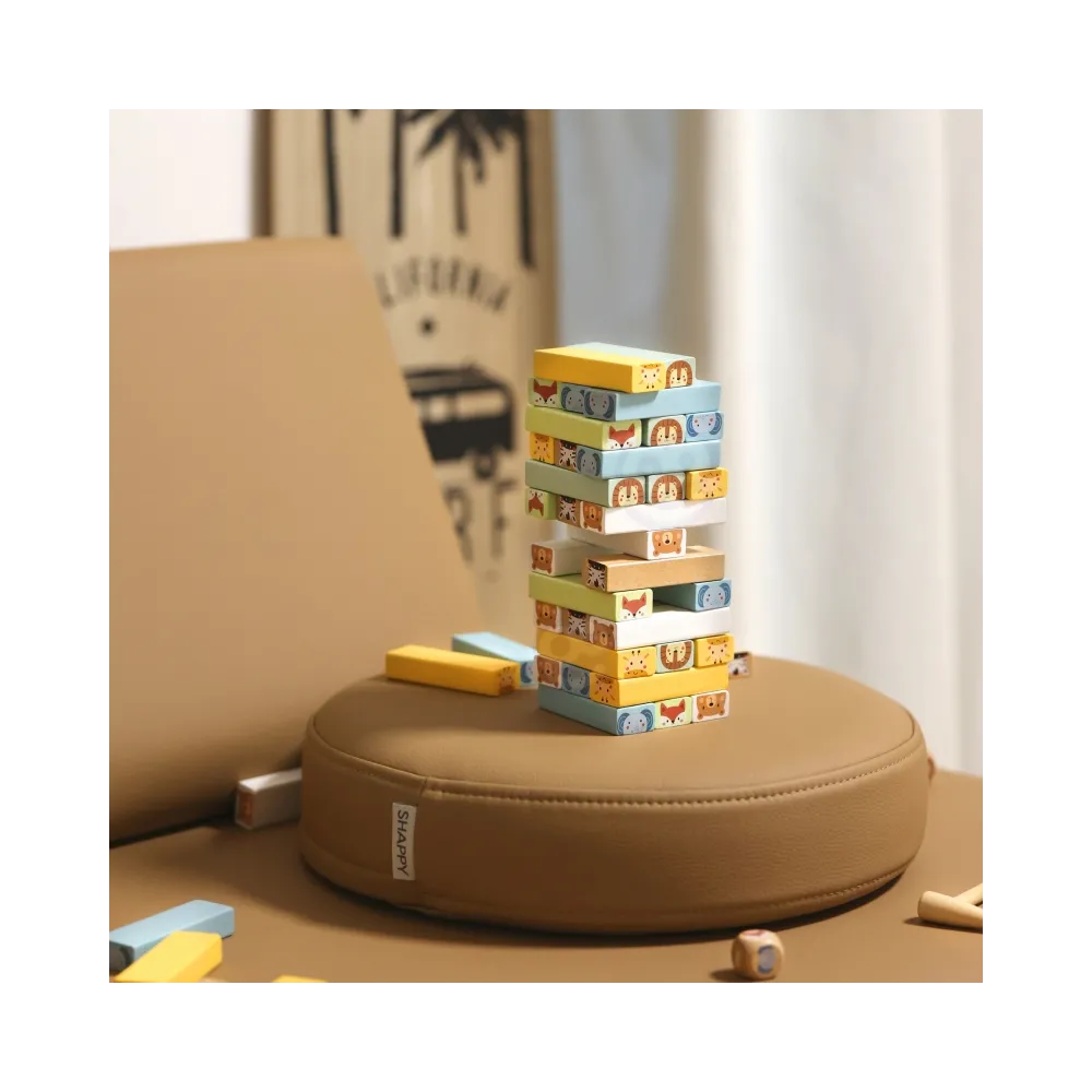 WOOPIE GREEN Gra Zręcznościowa "Chwiejąca Wieża" Zwierzęta 82 el. FSC