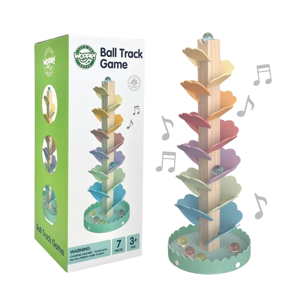 WOOPIE GREEN Drewniany Kulodrom Muzyczne Drzewko Tęczowe Montessori FSC