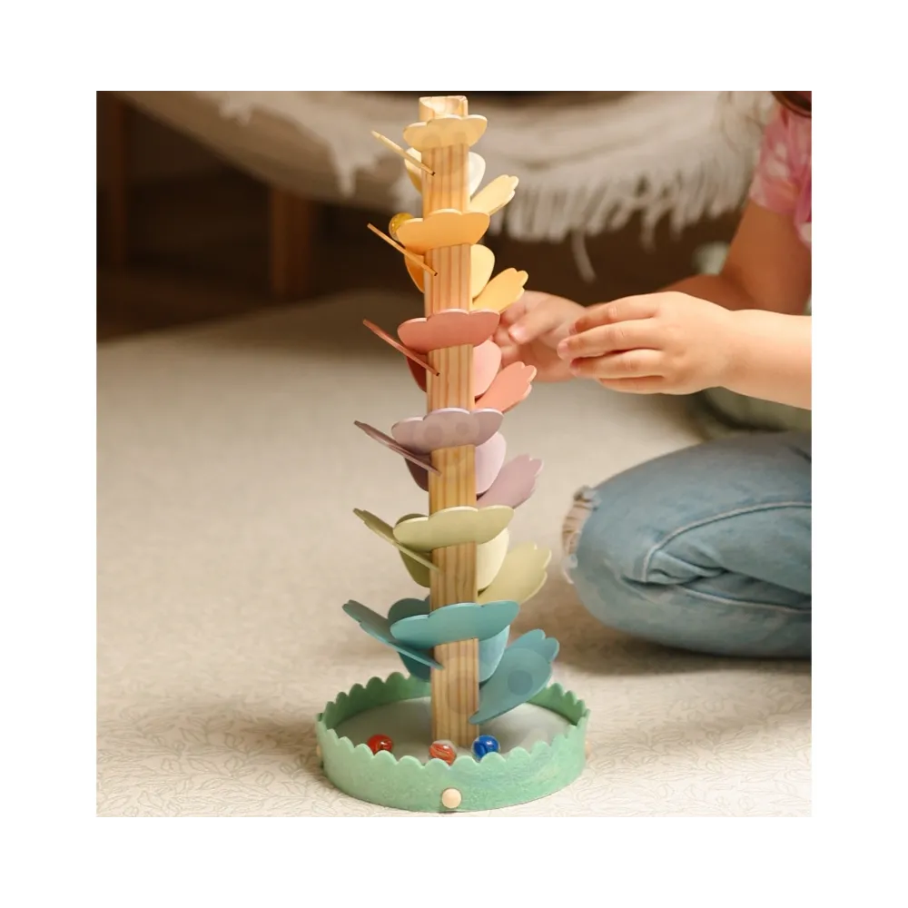 WOOPIE GREEN Drewniany Kulodrom Muzyczne Drzewko Tęczowe Montessori FSC