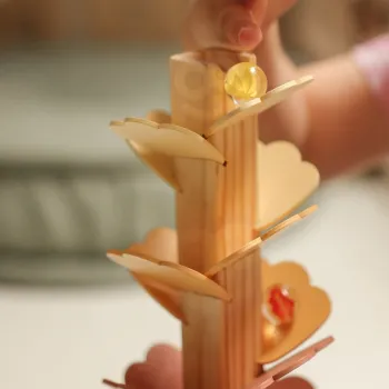 WOOPIE GREEN Drewniany Kulodrom Muzyczne Drzewko Tęczowe Montessori FSC