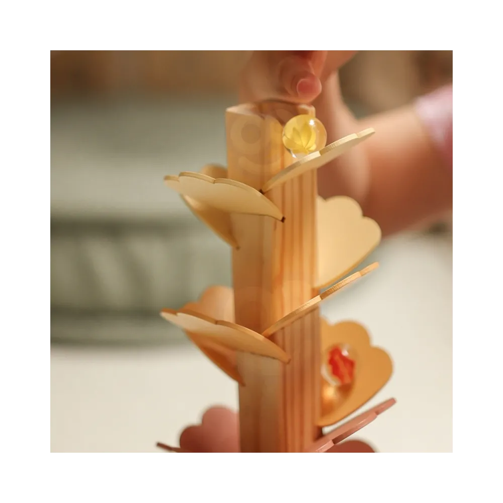 WOOPIE GREEN Drewniany Kulodrom Muzyczne Drzewko Tęczowe Montessori FSC