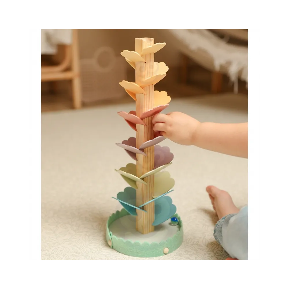 WOOPIE GREEN Drewniany Kulodrom Muzyczne Drzewko Tęczowe Montessori FSC