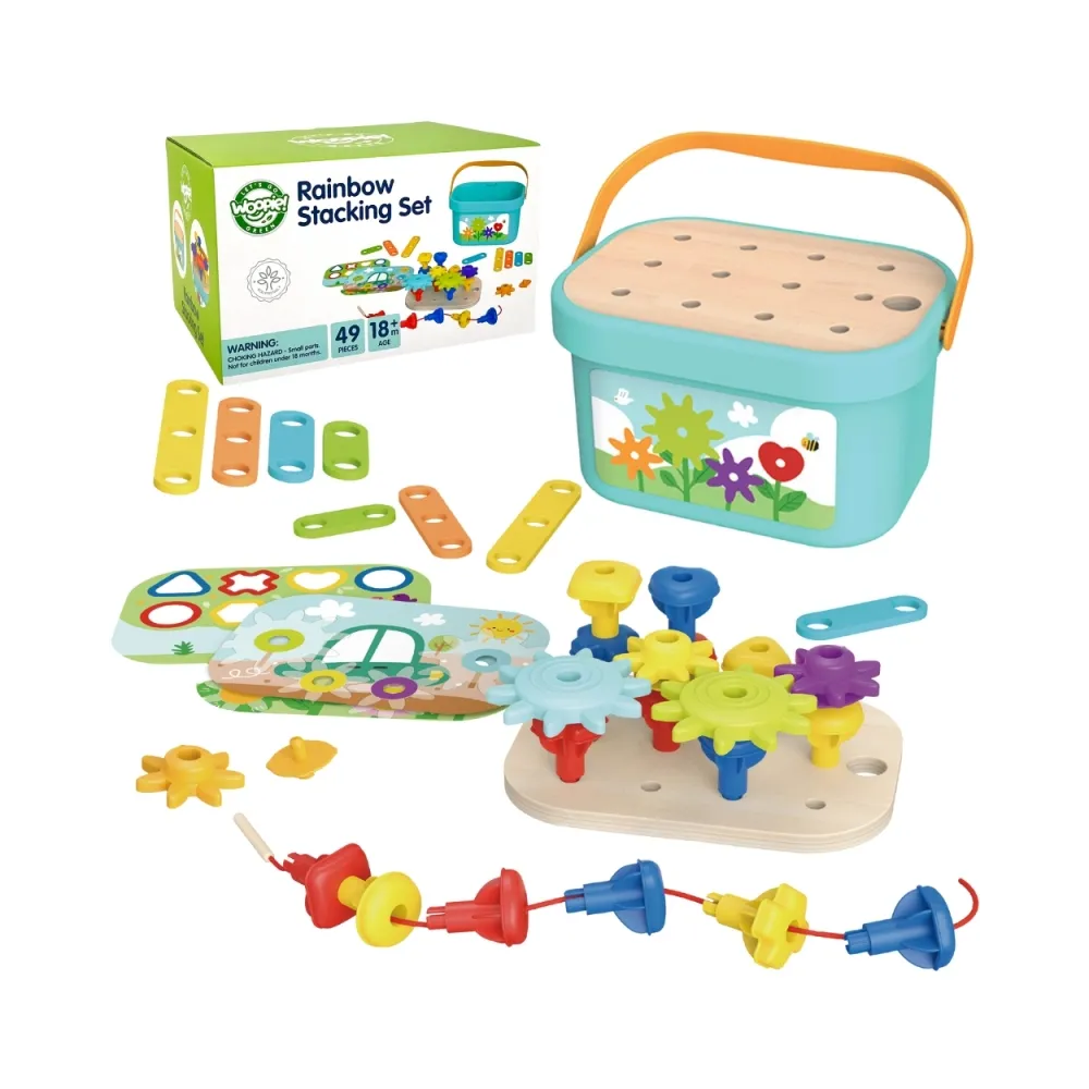 WOOPIE GREEN Konstrukcyjny BOX Motoryczny Montessori 12w1 FSC