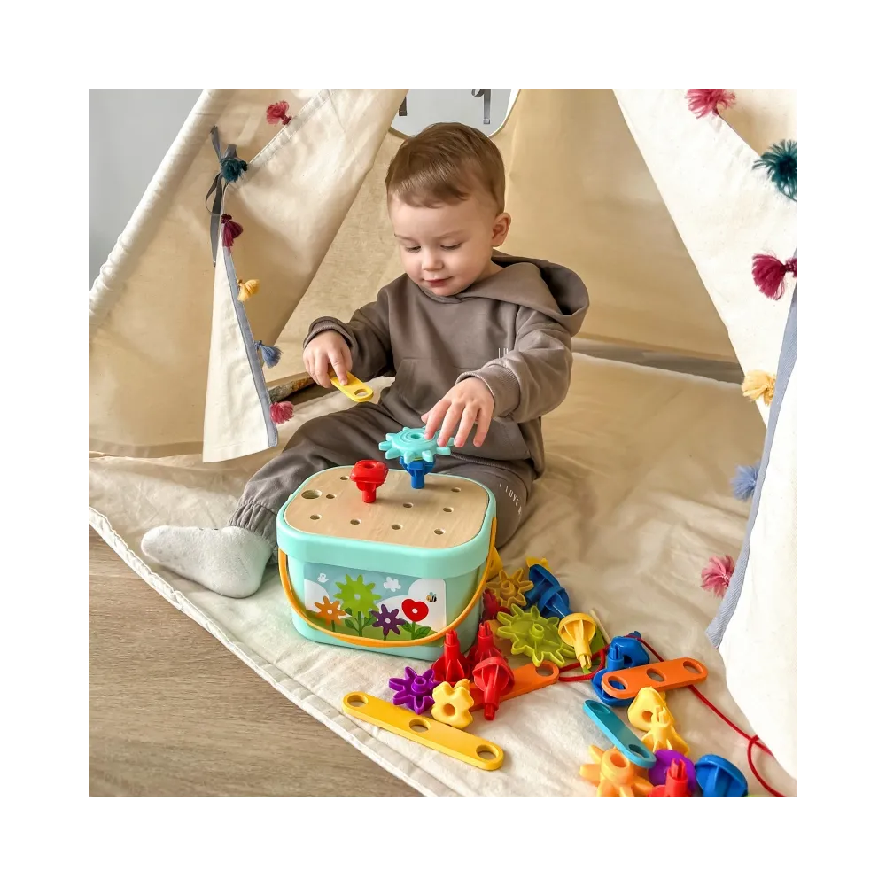 WOOPIE GREEN Konstrukcyjny BOX Motoryczny Montessori 12w1 FSC