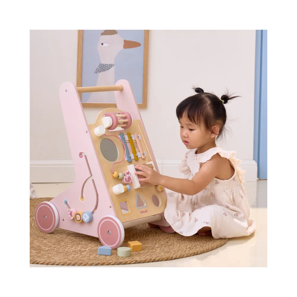 VIGA PolarB Drewniany Pchacz Chodzik Różowy Edukacyjny