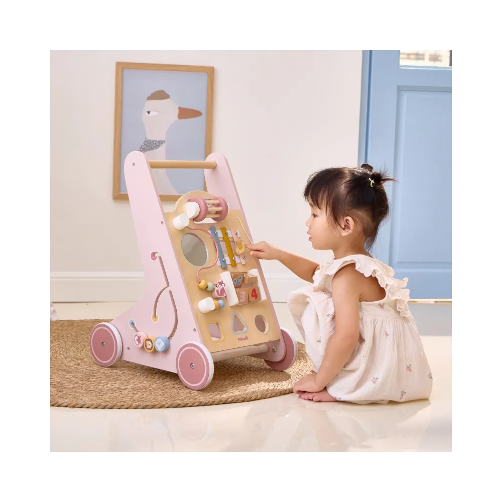 VIGA PolarB Drewniany Pchacz Chodzik Różowy Edukacyjny