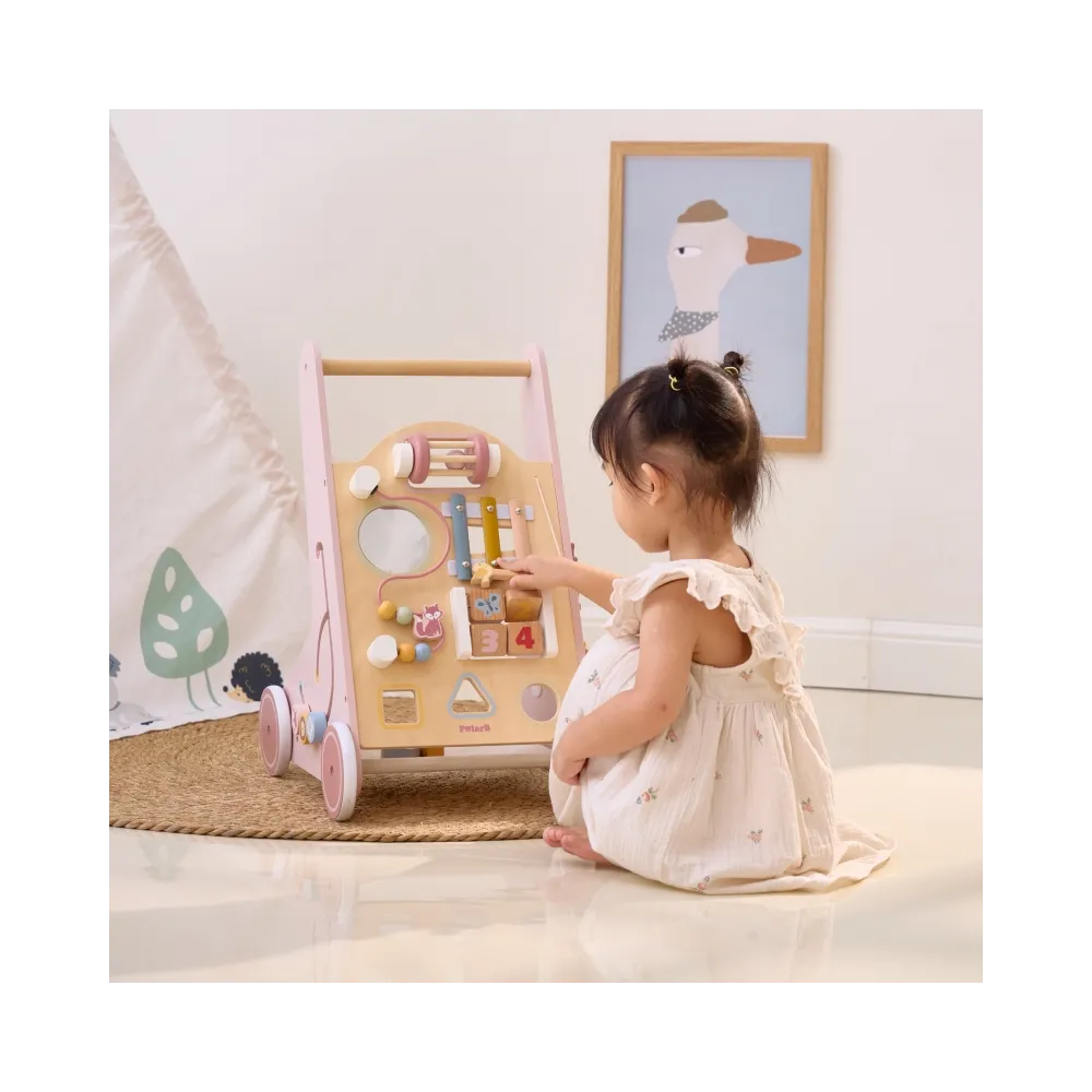 VIGA PolarB Drewniany Pchacz Chodzik Różowy Edukacyjny