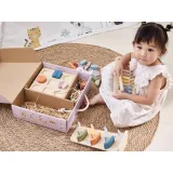 Drewniany ksylofon z kolorowymi klawiszami dla maluchów