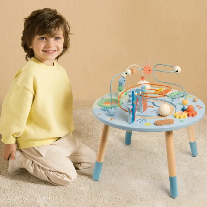 Aktywny stolik z krabem i kołami zębatymi dla dzieci