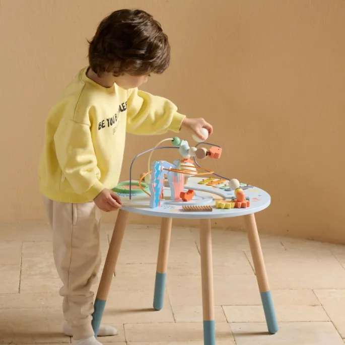 Muzyczny stolik z bębenkiem i cymbałkami dla najmłodszych