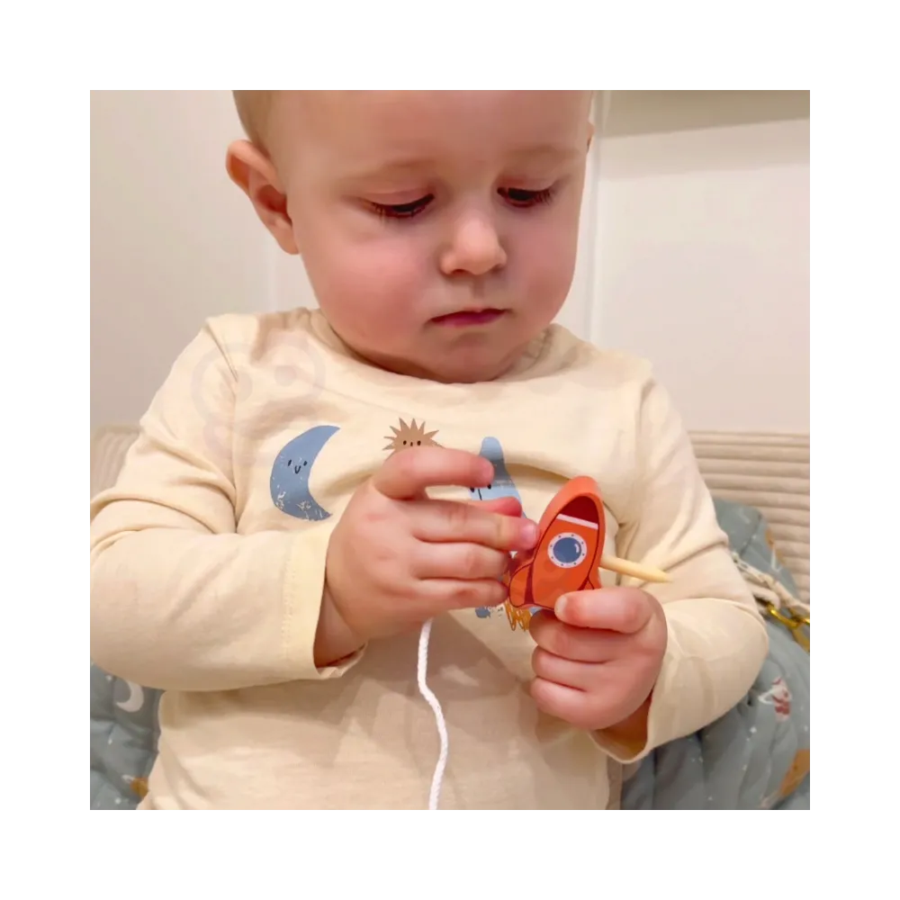 TOOKY TOY Kosmiczny Śpiący Księżyc Balansująca Układanka Drewniana Nawlekanka Montessori Kosmos