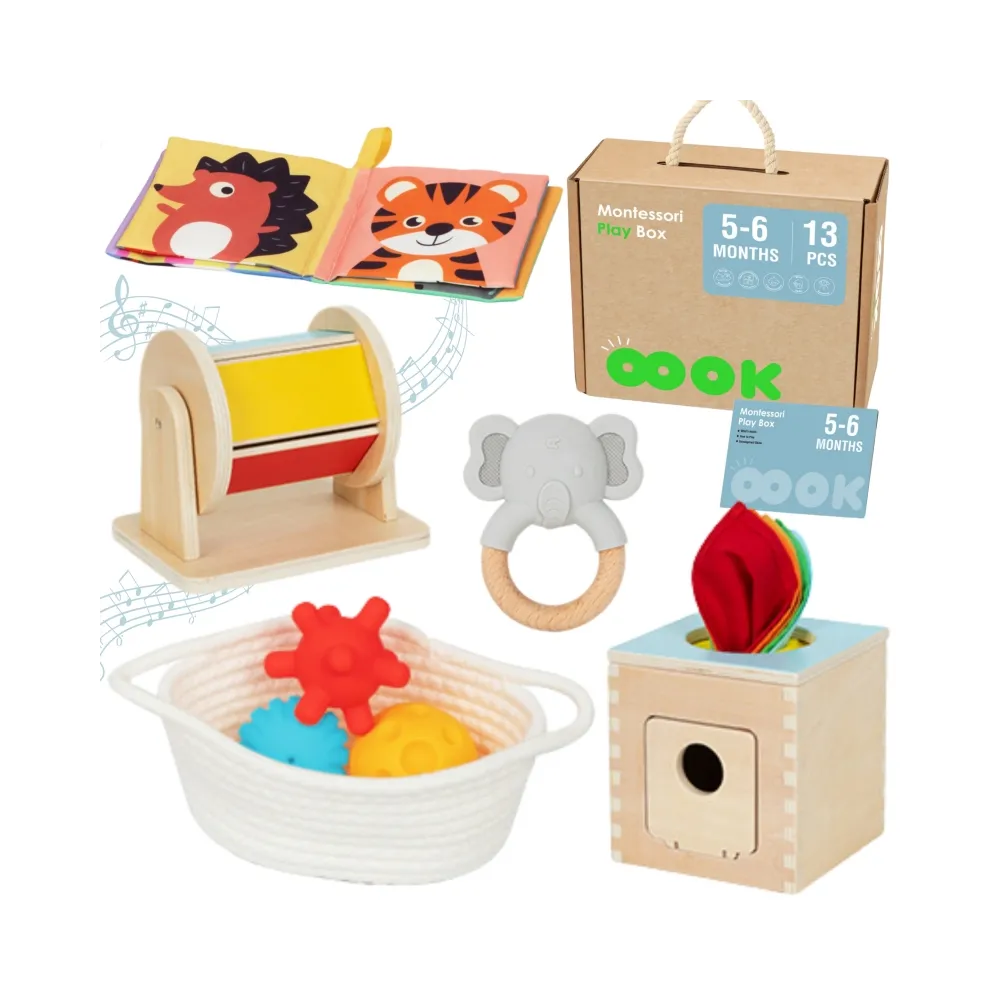 TOOKY TOY Box Pudełko XXL Montessori Edukacyjne 6w1 Sensoryczne5-6 Mies