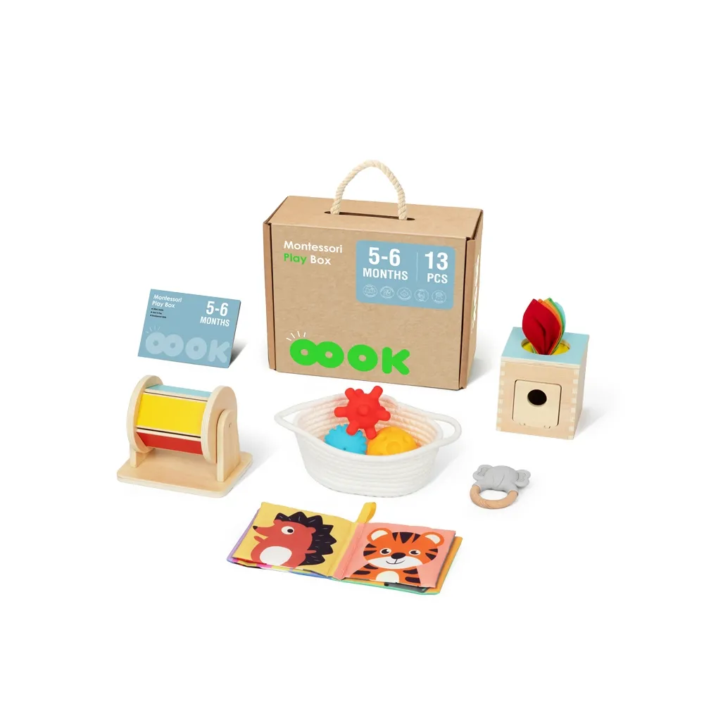 TOOKY TOY Box Pudełko XXL Montessori Edukacyjne 6w1 Sensoryczne5-6 Mies