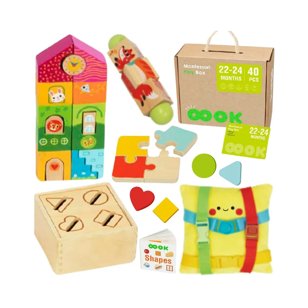 TOOKY TOY Box Pudełko XXL Montessori Edukacyjne 7w1 Sensoryczne 22-24 Mies
