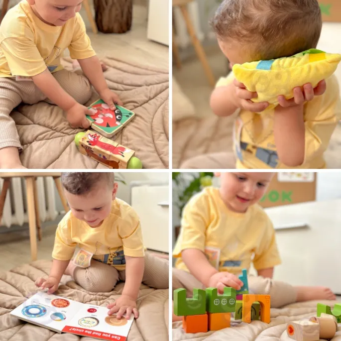 Rozwojowe pudełko Tooky Toy z siedmioma zabawkami