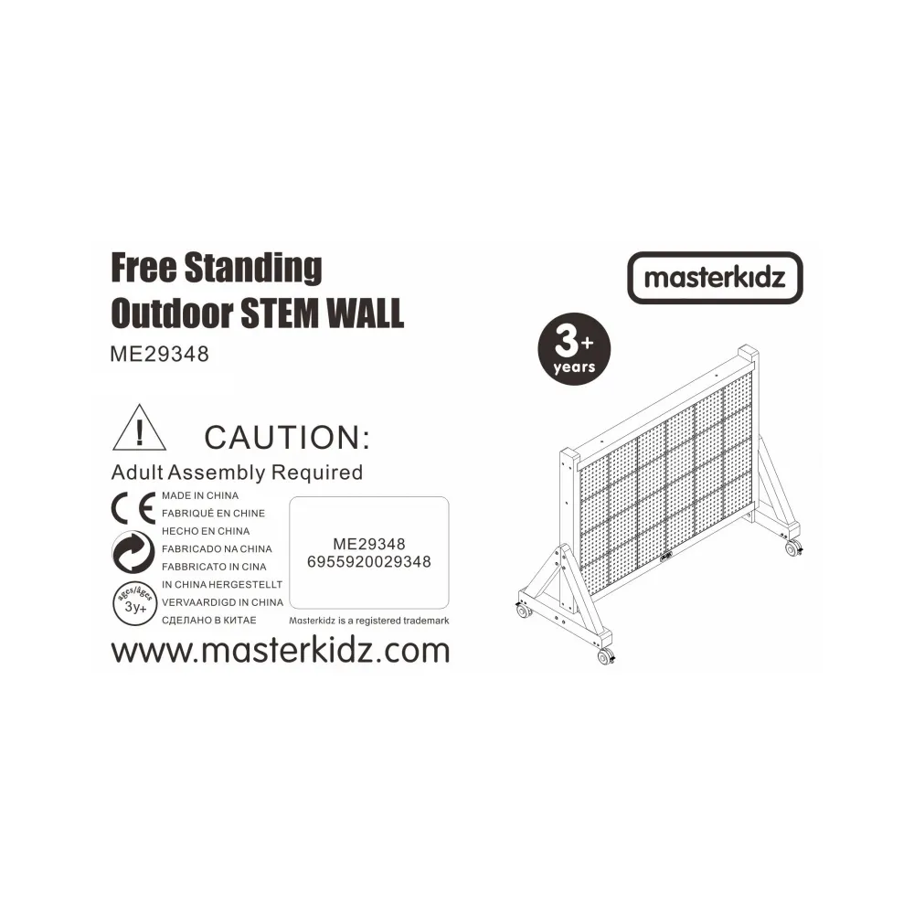 MASTERKIDZ Drewniana Ściana Tablica XXL Naukowa Kreatywna STEM WALL Outdoor